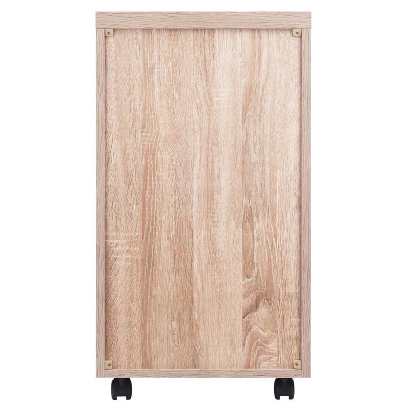 Winsome Kenner 5-Drawer Mobile Wood Storage Cabinet in Reclaimed Wood and White