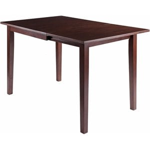 Winsome Perrone 48&quot Drop Leaf Transitional Solid Wood Dining Table in Walnut