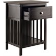 Winsome Marcel 1-Drawer Transitional Solid Wood Storage End Table in Coffee