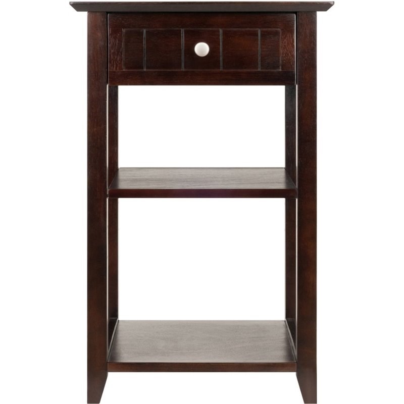 Winsome Burke 2 Shelf Transitional Solid Wood Printer Stand in Coffee