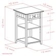 Winsome Burke 2 Shelf Transitional Solid Wood Printer Stand in Coffee