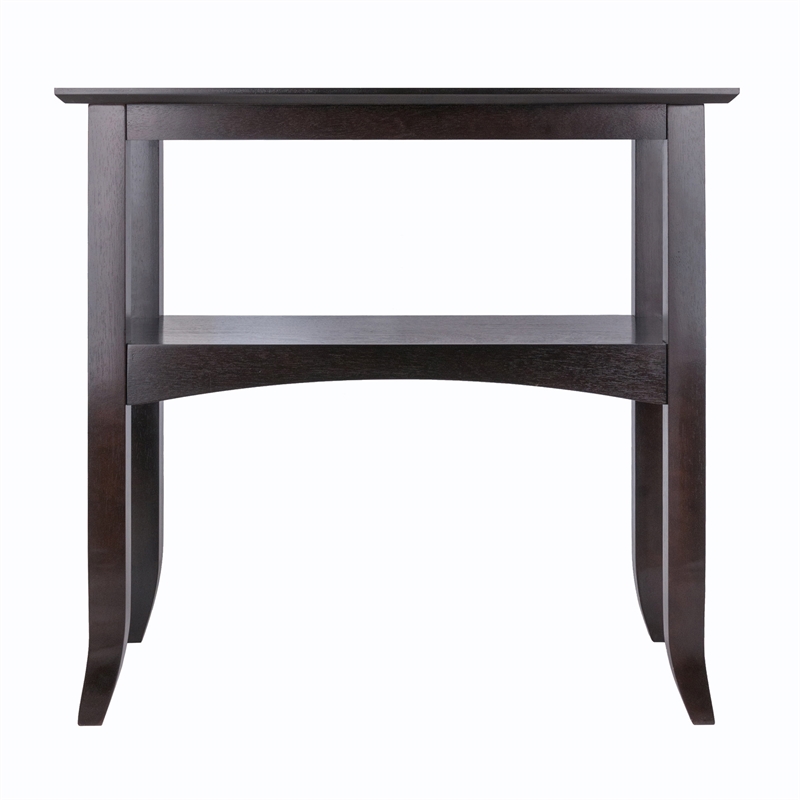 Winsome Camden Transitional Solid Wood Flared Leg Console Table in Coffee
