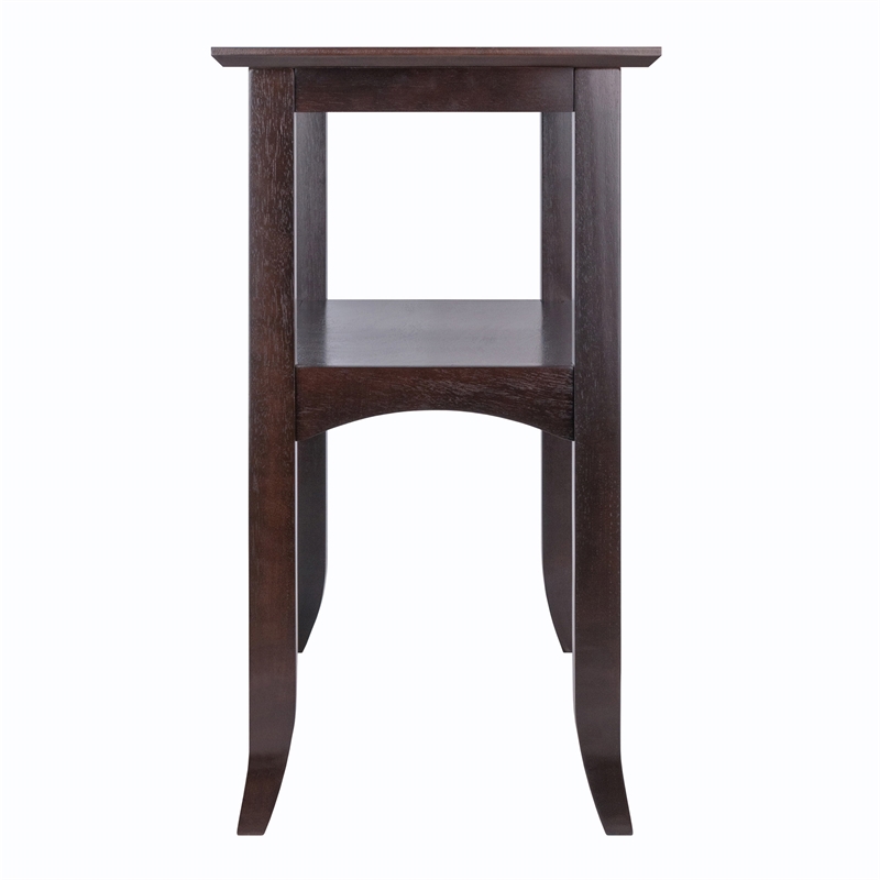 Winsome Camden Transitional Solid Wood Flared Leg Console Table in Coffee