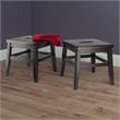 Winsome Kaya Transitional Solid Wood Conductor Stool in Coffee (Set of 2)