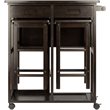 Winsome Suzanne 3-Piece Drop Leaf Space Saver Solid Wood Dining Set in Coffee