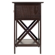 Winsome Xylia 1-Drawer Transitional Solid Wood Storage End Table in Coffee