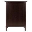 Winsome Xylia 1-Drawer Transitional Solid Wood Storage End Table in Coffee