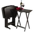 Winsome Anila 5-Piece Fan Shape Solid Wood Snack Table Set in Coffee