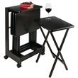 Winsome Brienda 5-Piece Solid Wood Flip Top Snack Table Set in Coffee