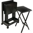Winsome Brienda 5-Piece Solid Wood Flip Top Snack Table Set in Coffee