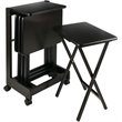 Winsome Brienda 5-Piece Solid Wood Flip Top Snack Table Set in Coffee