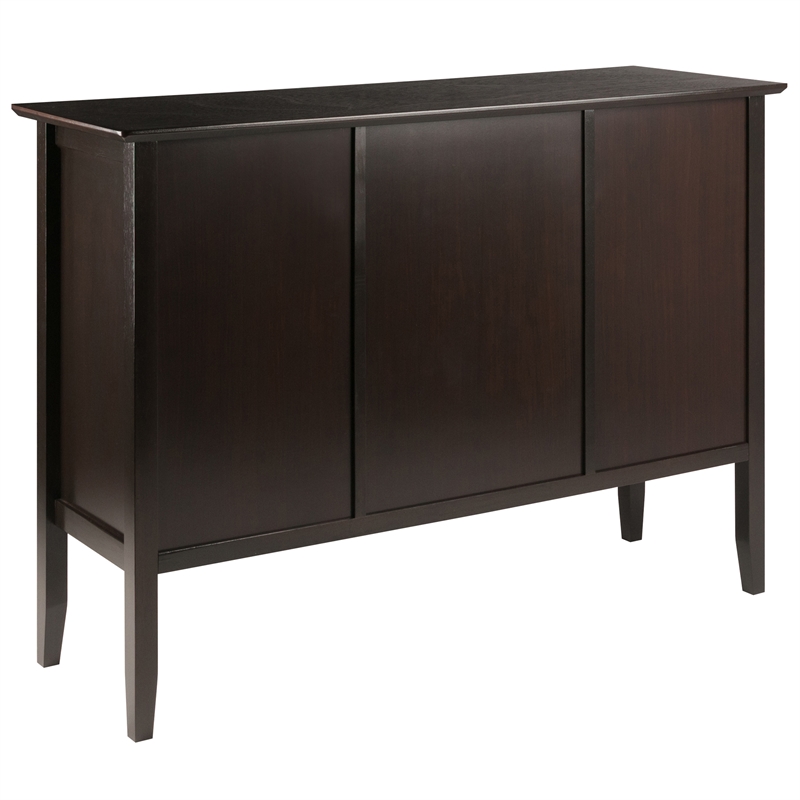 Winsome Melba 4 Door Transitional Wood/Metal Buffet Table in Coffee