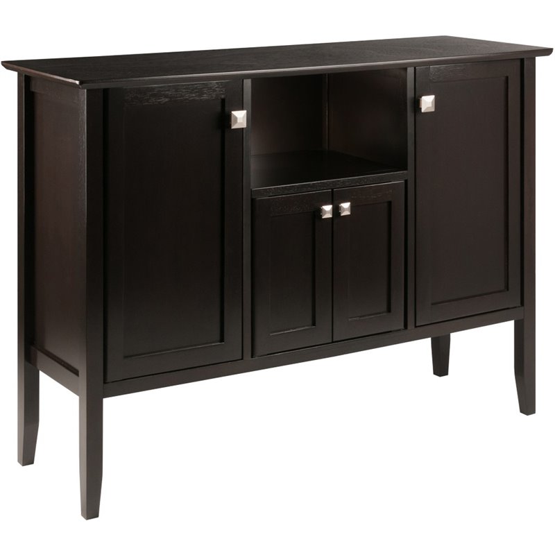 Winsome Melba 4 Door Transitional Wood/Metal Buffet Table in Coffee