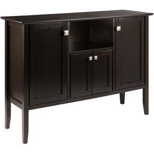 Winsome Melba 4 Door Transitional Wood/Metal Buffet Table in Coffee