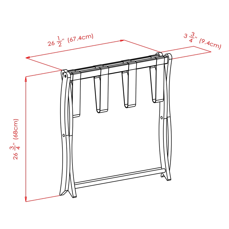 Winsome Scarlett Transitional Solid Wood Luggage Rack in Cappuccino