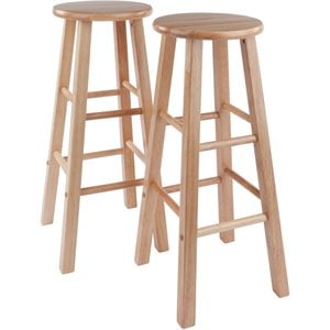 Winsome Element 29&quot Transitional Solid Wood Bar Stool in Natural (Set of 2)