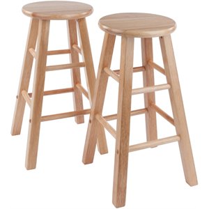 Winsome Element 24&quot Transitional Solid Wood Counter Stool in Natural (Set of 2)