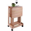 Winsome Brienda 5-Piece Flip Top Solid Wood Snack Table Set in Natural