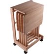 Winsome Brienda 5-Piece Flip Top Solid Wood Snack Table Set in Natural