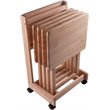 Winsome Brienda 5-Piece Flip Top Solid Wood Snack Table Set in Natural