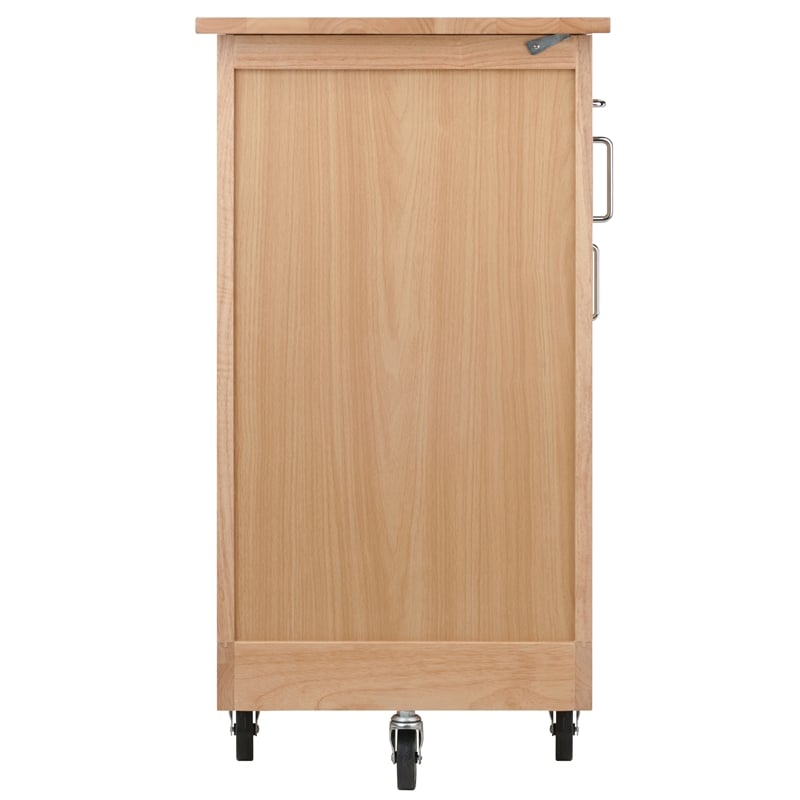 Winsome Douglas Swing Door Transitional Solid Wood Kitchen Cart in Natural
