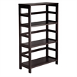 Winsome Torino 3 Shelf Solid Wood Basket Bookcase in Espresso and Black