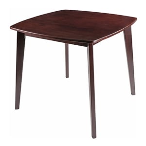 Winsome Pauline 34&quot Square Transitional Solid Wood Dining Table in Walnut