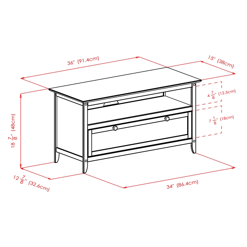 Winsome Zuri Transitional Solid Wood TV Stand for TVs up to 42