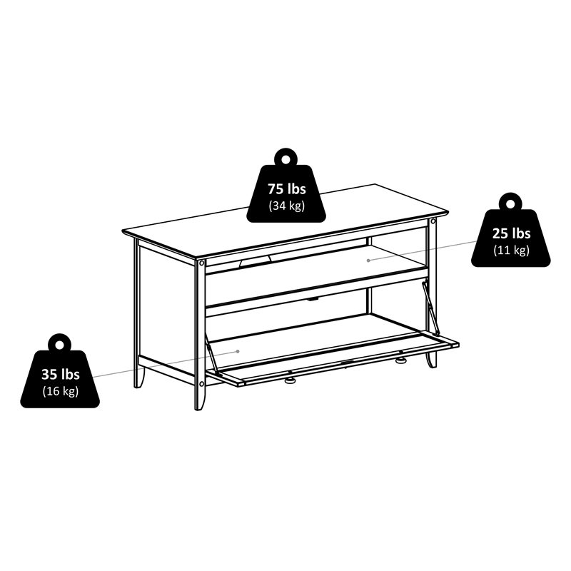 Winsome Zuri Transitional Solid Wood TV Stand for TVs up to 42
