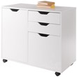 Winsome Halifax 2-Section Contemporary Wood Mobile Storage File Cabinet in White