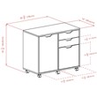 Winsome Halifax 2-Section Contemporary Wood Mobile Storage File Cabinet in White
