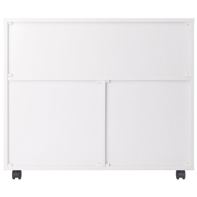 Winsome Halifax 3-Section Mobile Contemporary Wood Storage Cabinet in White
