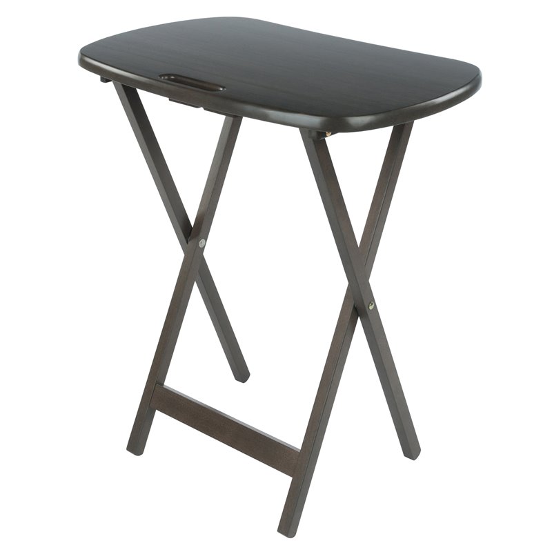 Winsome Lucca 5-Piece Transitional Solid Wood Snack Table Set in Oyster Gray