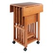 Winsome Sophia 5-Piece Transitional Solid Wood Snack Table Set in Teak