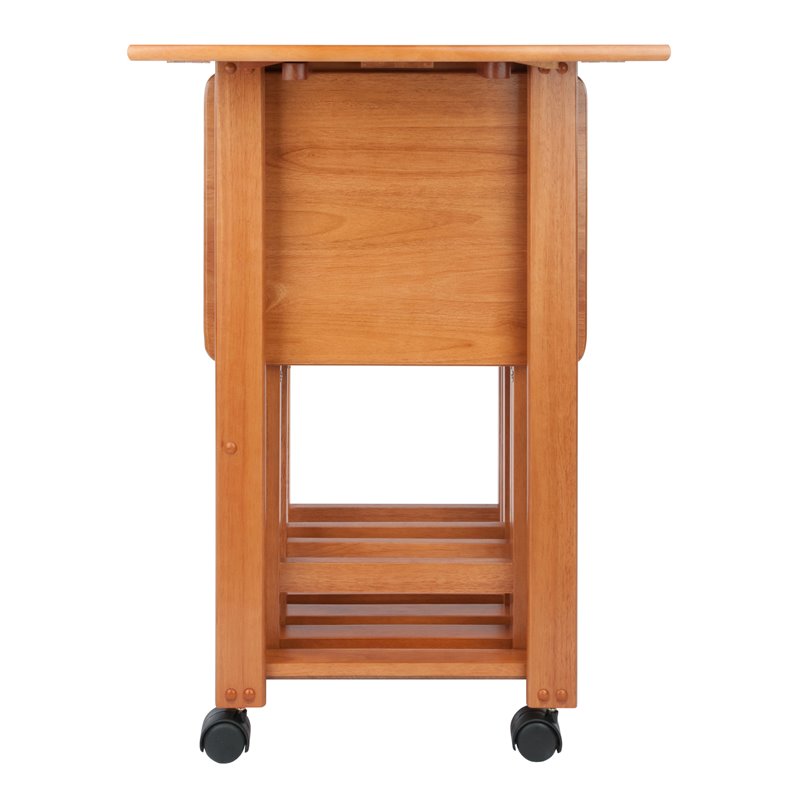 Winsome Sophia 5-Piece Transitional Solid Wood Snack Table Set in Teak