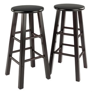 Winsome Element 29&quot Solid Wood Bar Stool in Espresso (Set of 2)