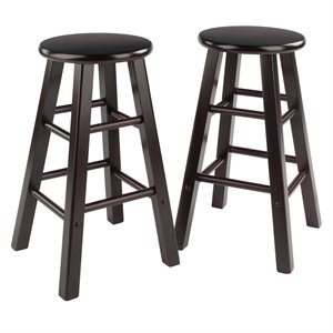 Winsome Element 24&quot Solid Wood Counter Stool in Espresso (Set of 2)