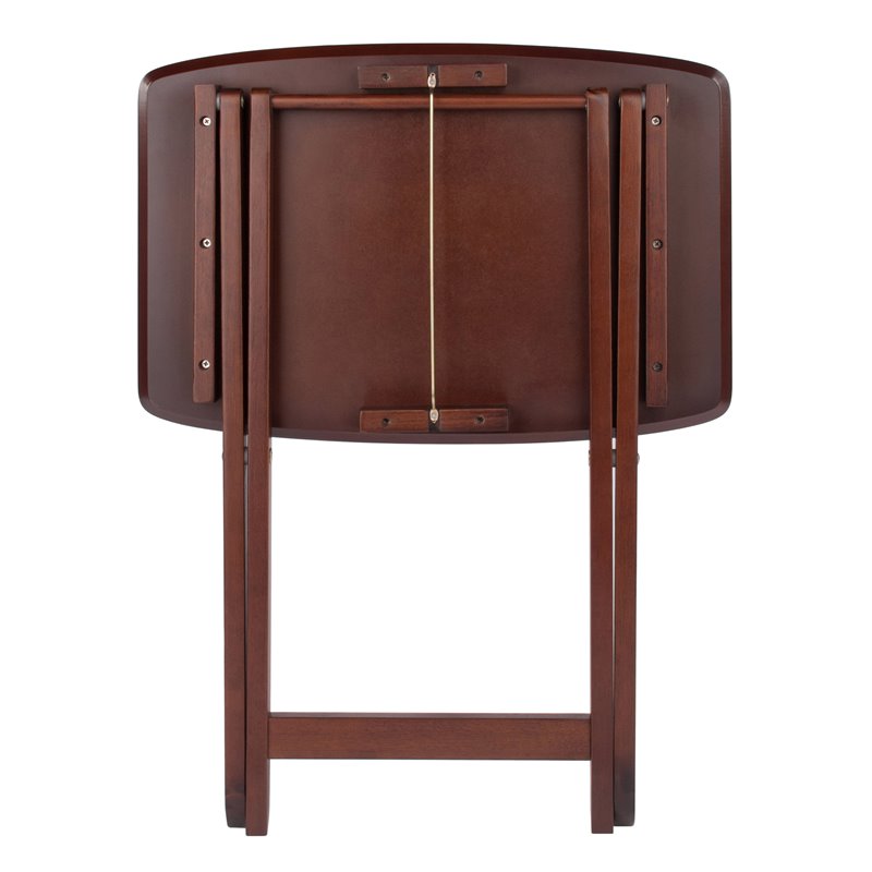 Winsome Darlene Transitional Solid Wood Snack Table Set in Walnut (Set of 2)