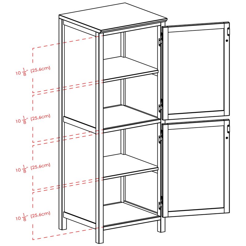 Winsome Brooke 2 Section Solid Wood Jelly Cupboard Cabinet in Walnut