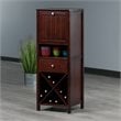 Winsome Brooke 4 Section Wooden Wine Rack Jelly Cupboard in Walnut