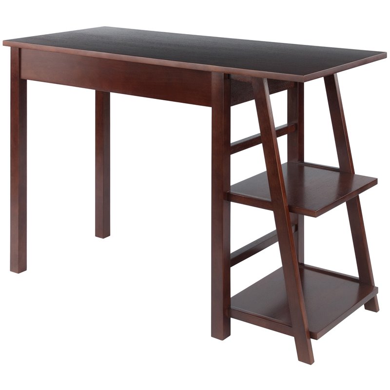 Winsome Aldric Transitional Solid Wood Writing Desk in Walnut