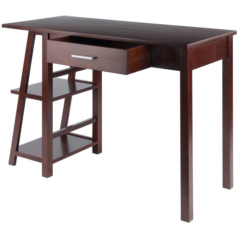 Winsome Aldric Transitional Solid Wood Writing Desk in Walnut