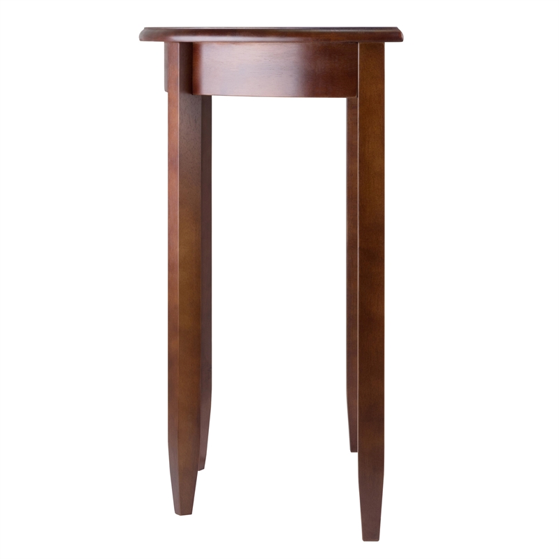 Winsome Concord Half Moon Transitional Solid Wood Console Table - Antique Walnut