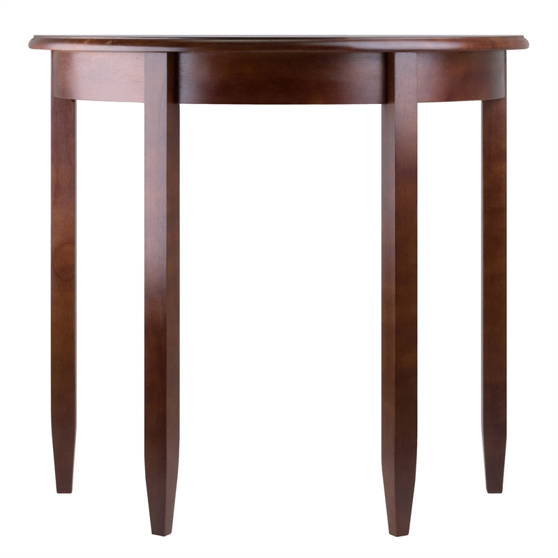 Winsome Concord Half Moon Transitional Solid Wood Console Table - Antique Walnut