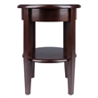 Winsome Concord Round Transitional Solid Wood End Table with 1-Drawer in Walnut