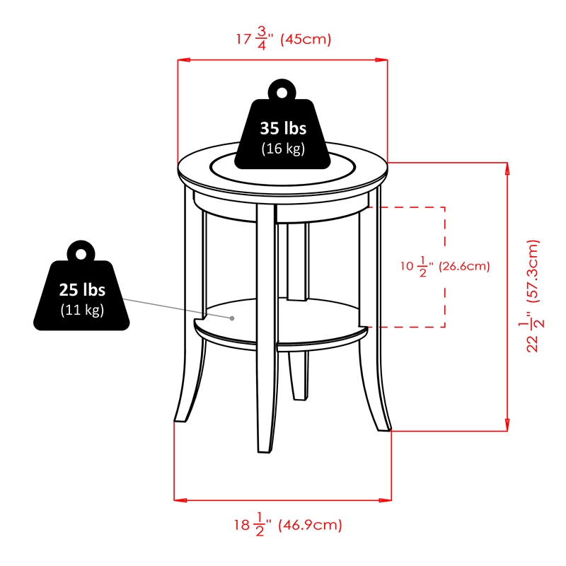 Winsome Genoa Transitional Solid Wood End Table Glass top in Espresso