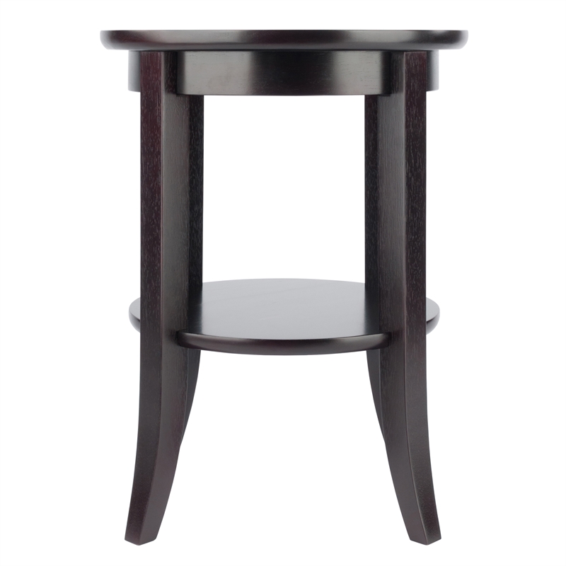Winsome Genoa Transitional Solid Wood End Table Glass top in Espresso
