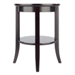 Winsome Genoa Transitional Solid Wood End Table Glass top in Espresso