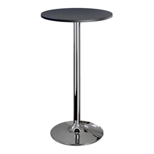 Winsome Spectrum 24&quot Round Contemporary Wood/Metal Pub Table in Black and Chrome