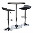 Winsome Spectrum 3-Piece Backless Contemporary Solid Wood Pub Set - Black/Chrome